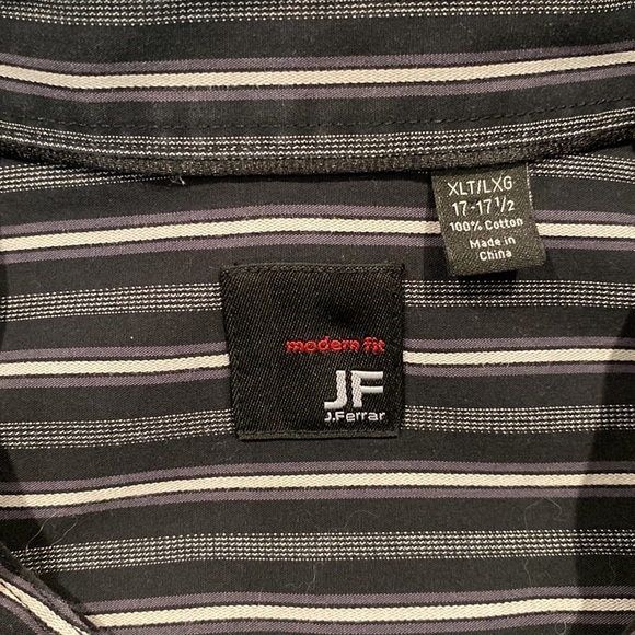 JF J.Ferrar XLT Modern Fit Size 17-17-1/2 Men’s 100% Cotton Button Down Shirt - Picture 5 of 7